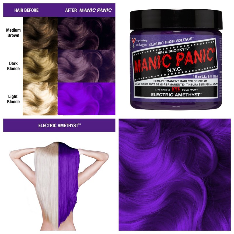 Фиолетовая краска для волос ELECTRIC AMETHYST CLASSIC HAIR DYE - Manic Panic